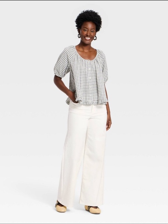 Universal Thread Denim - Universal Thread High Rise Wide Leg White Denim Jeans Size 6R NWOT